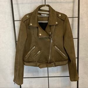 DEX Faux Suede Moto Jacket Women's Size Medium